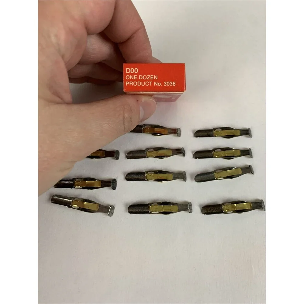 Vintage HUNT SPEEDBALL PENS D-00 Oval Easy To Use Calligraphy Pen Nibs (12)